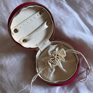 Ruby red velvet small Sezane jewelry case